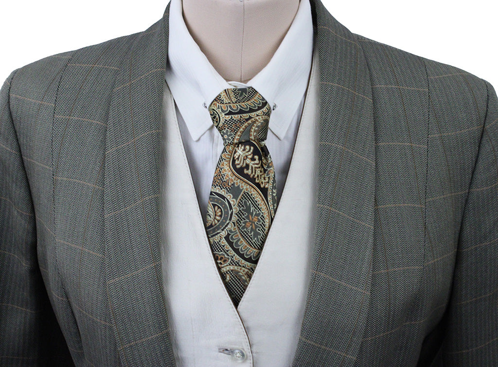 Day Coat Saddleseat Connection Sage Green with Gold and Copper Windowpane