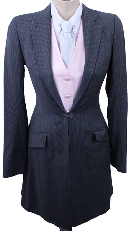 Day Suit Frierson Steel Grey with Purple Pinstripe