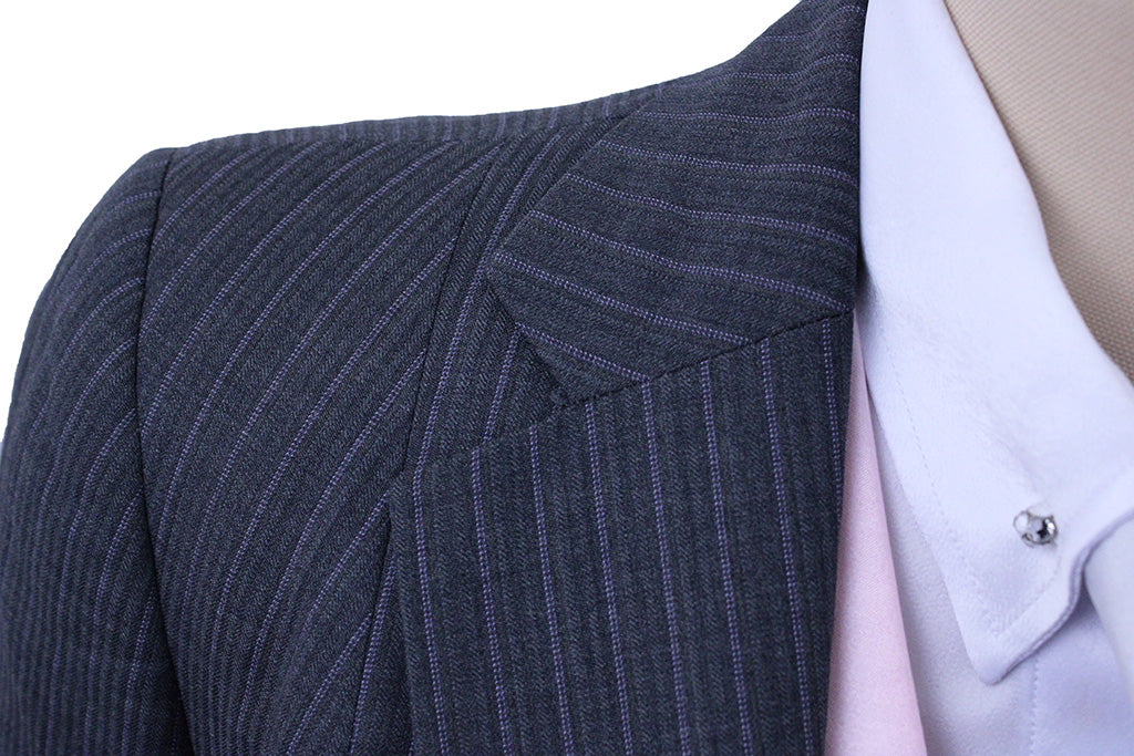 Day Suit Frierson Steel Grey with Purple Pinstripe