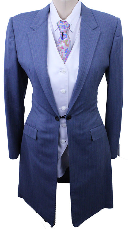 Day Suit DeRegnaucourt Light Blue with Wheat Pinstripe