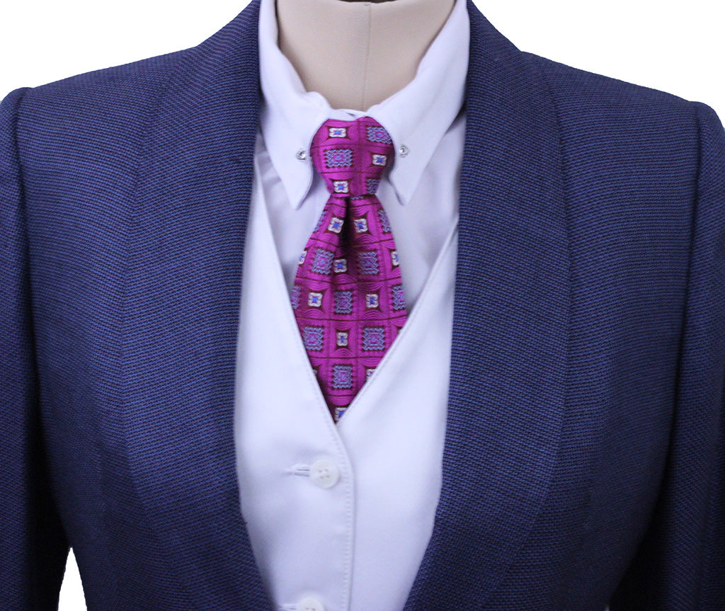 Day Coat Becker Brothers Navy with Maroon Dot