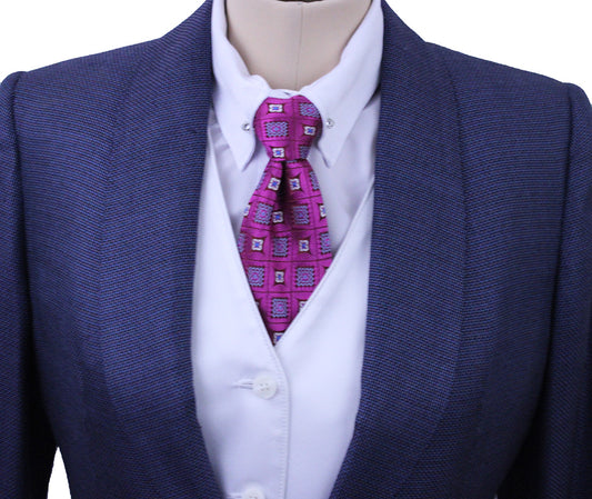 Day Coat Becker Brothers Navy with Maroon Dot