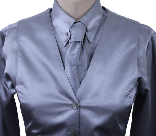 Shirt and Vest Combination Hawkewood Silver Satin
