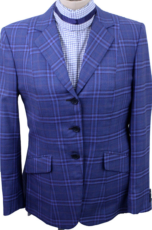 Hunt Coat Becker Brothers Blue with Berry and Salmon Glenplaid