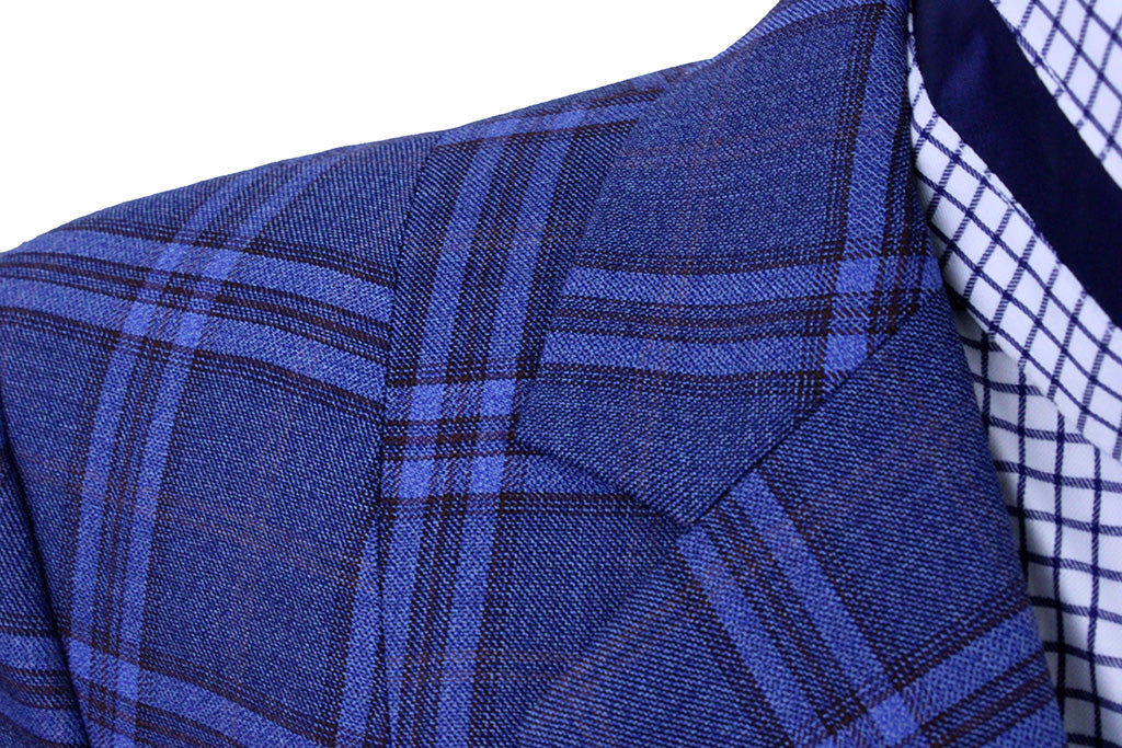 Hunt Coat Becker Brothers Blue with Berry and Salmon Glenplaid