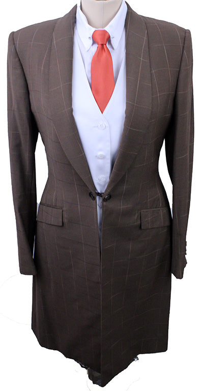 Day Coat DeRegnaucourt Chocolate with Fire Windowpane