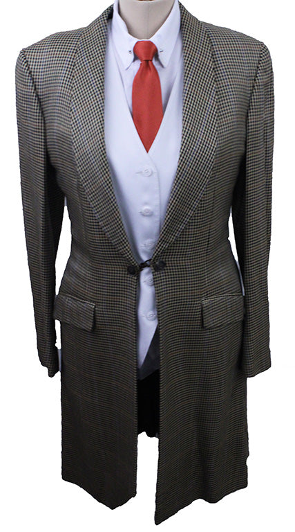 Day Coat Carl Meyers Tan with Black and Blue Houndstooth