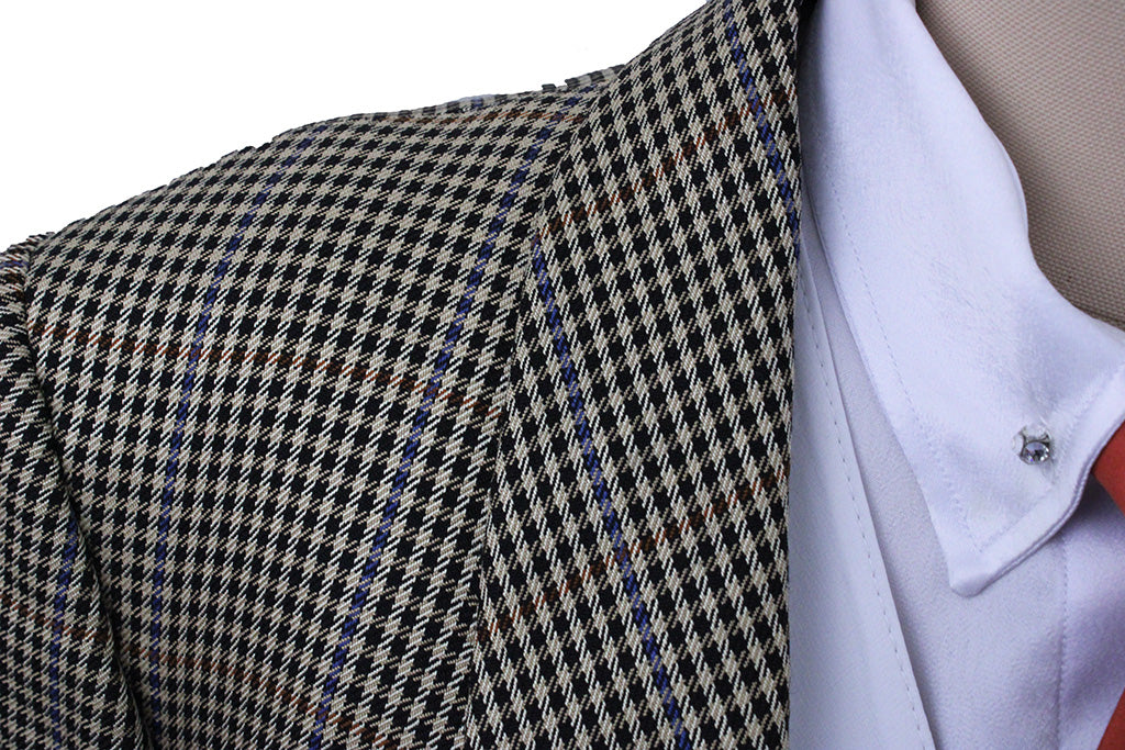 Day Coat Carl Meyers Tan with Black and Blue Houndstooth