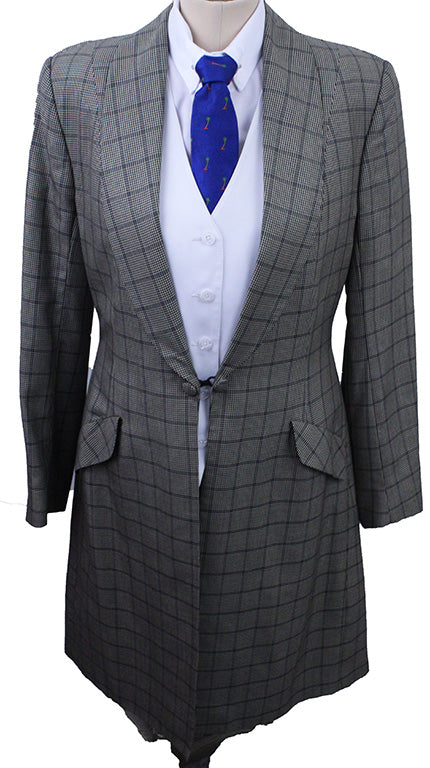 Day Coat Marsha DeArriaga Tan with Navy Glenplaid