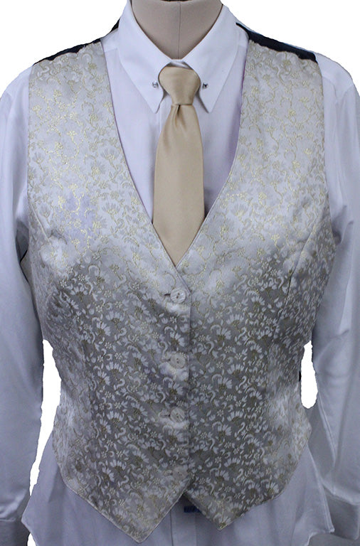 Vest Reversible Gold Brocade and Magneta