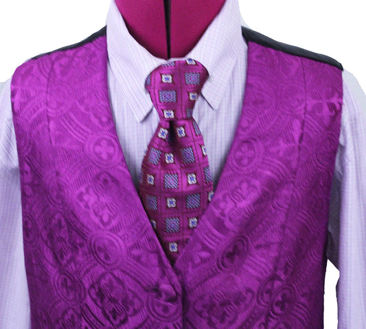 Vest Chavez Magenta Brocade