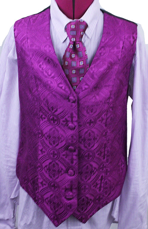 Vest Chavez Magenta Brocade