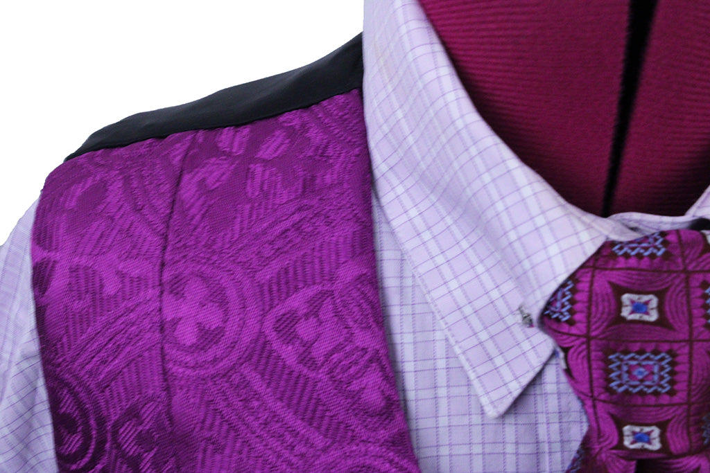 Vest Chavez Magenta Brocade