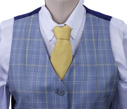 Vest Frierson Light Blue and Yellow Glenplaid