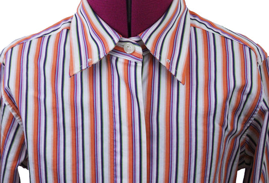 Shirt DeRegnaucourt Orange and White Berry Stripe