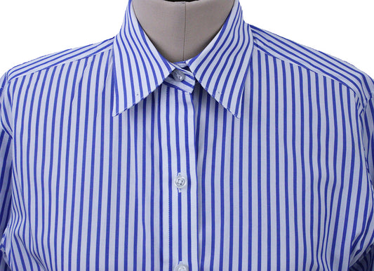 Shirt Becker Brothers White with Blue Pinstripe