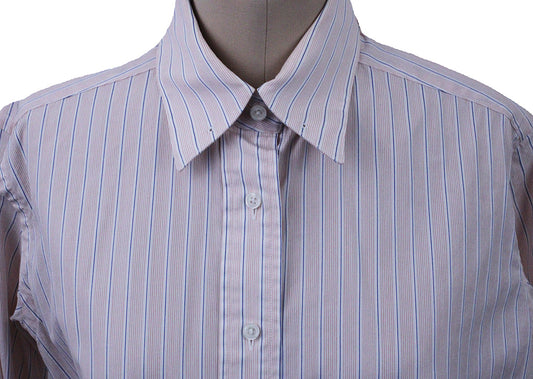 Shirt Becker Brothers Coral and Blue Pinstripe