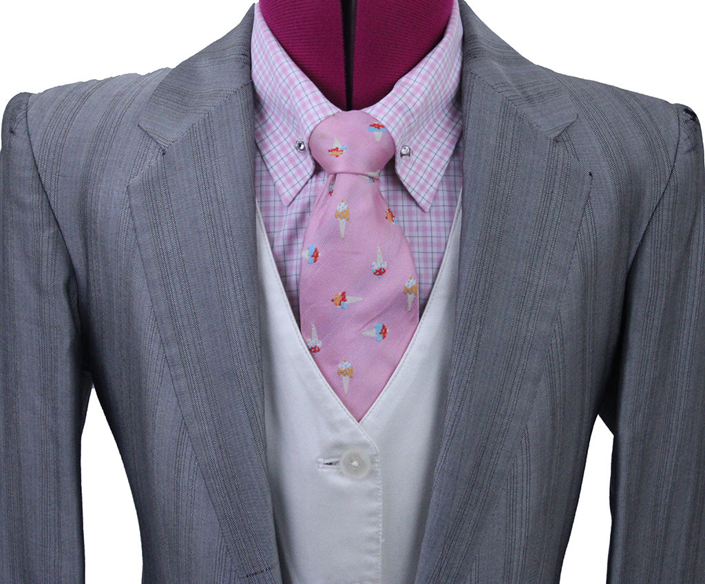 Day Suit Becker Brothers Silver Sheen Pinstripe