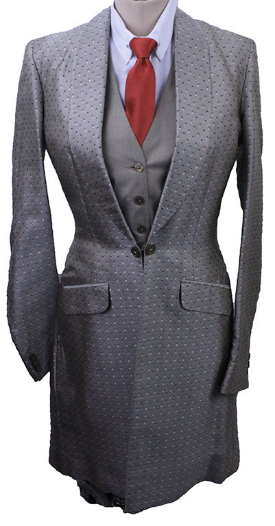 Day Coat Becker Brothers Champagne with Dot and Box Brocade