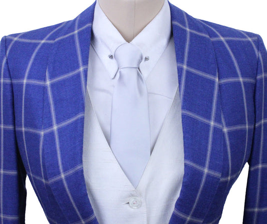 Day Coat Becker Brothers Sapphire with Silver Windowpane