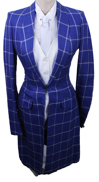 Day Coat Becker Brothers Sapphire with Silver Windowpane