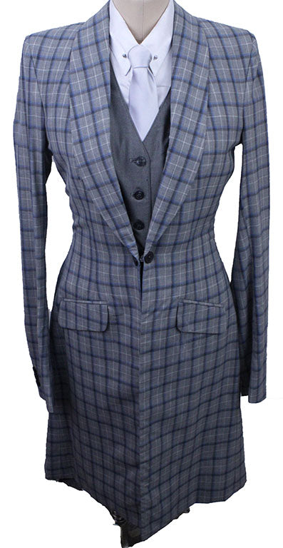 Day Coat Becker Brothers Silver and Blue Glenplaid