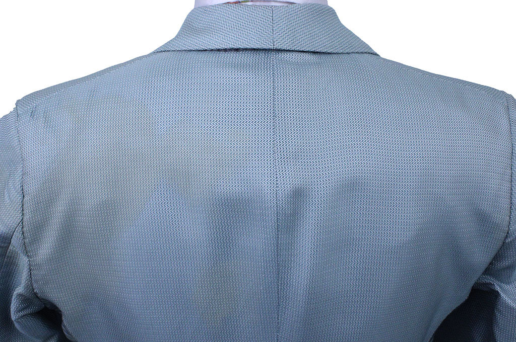 Day Coat Becker Brothers Aqua Herringbone Sheen