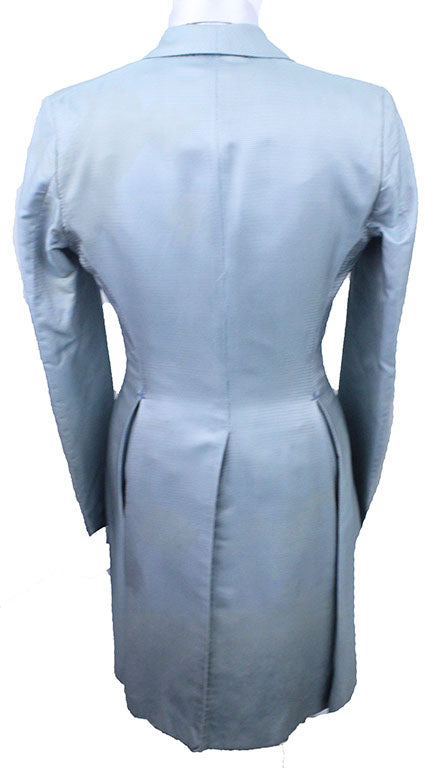 Day Coat Becker Brothers Aqua Herringbone Sheen