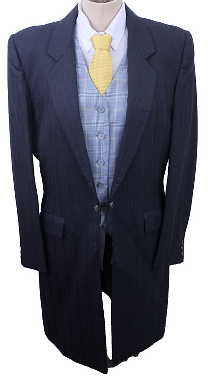 Day Suit Carl Meyers Charcoal with Aqua Pinstripe