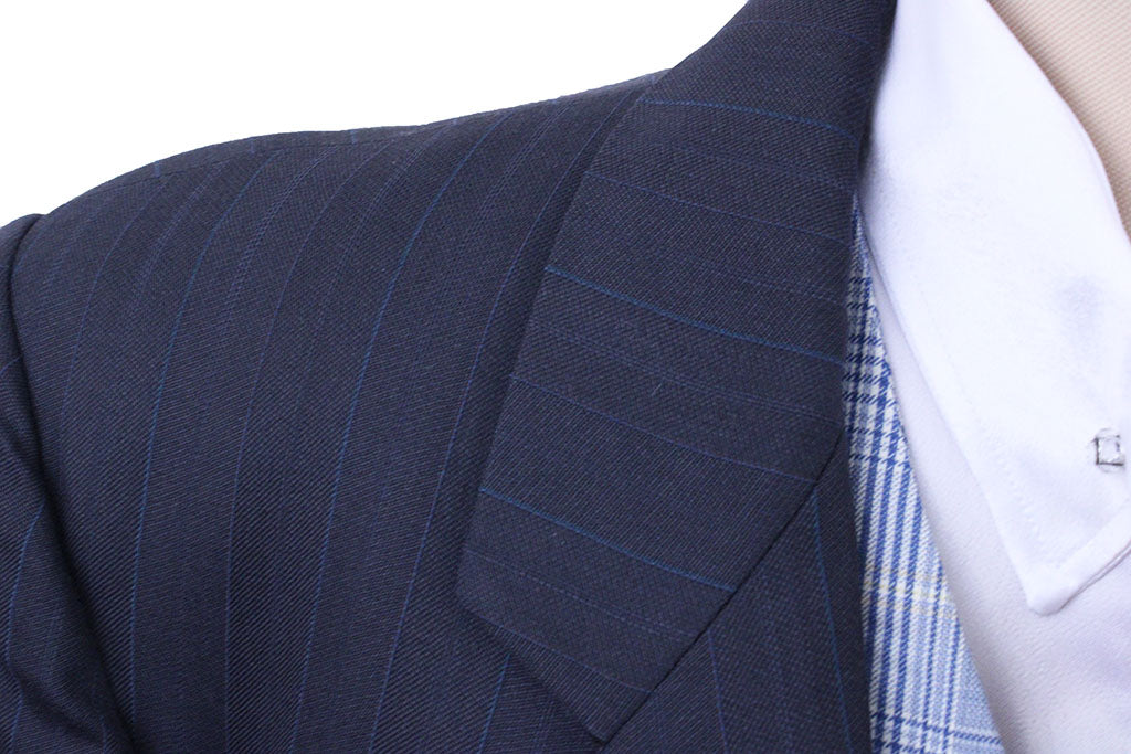 Day Suit Carl Meyers Charcoal with Aqua Pinstripe