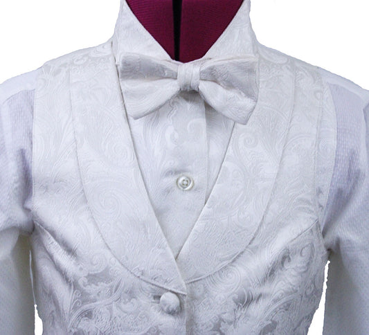 Formal Set DeRegnaucourt Ivory Paisley Brocade