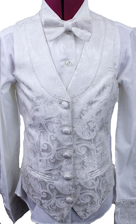 Formal Set DeRegnaucourt Ivory Paisley Brocade