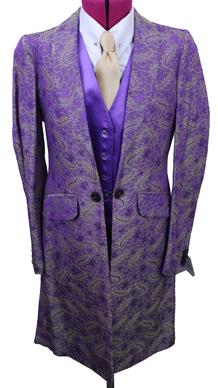 Day Coat Hawkewood Purple and Gold Brocade