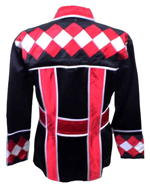 Road Silks Black, Red, and White Diamond