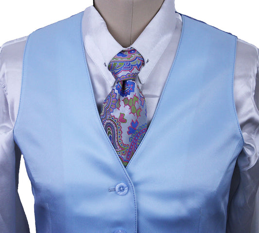 Issued By Ellie May Sky Blue Satin Vest