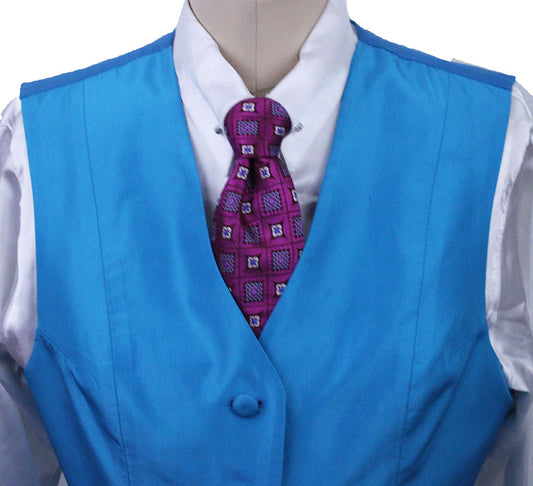 Vest Marsha DeArriaga Aqua Sateen Vest