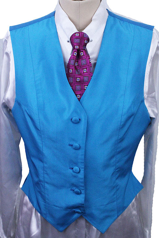 Vest Marsha DeArriaga Aqua Sateen Vest