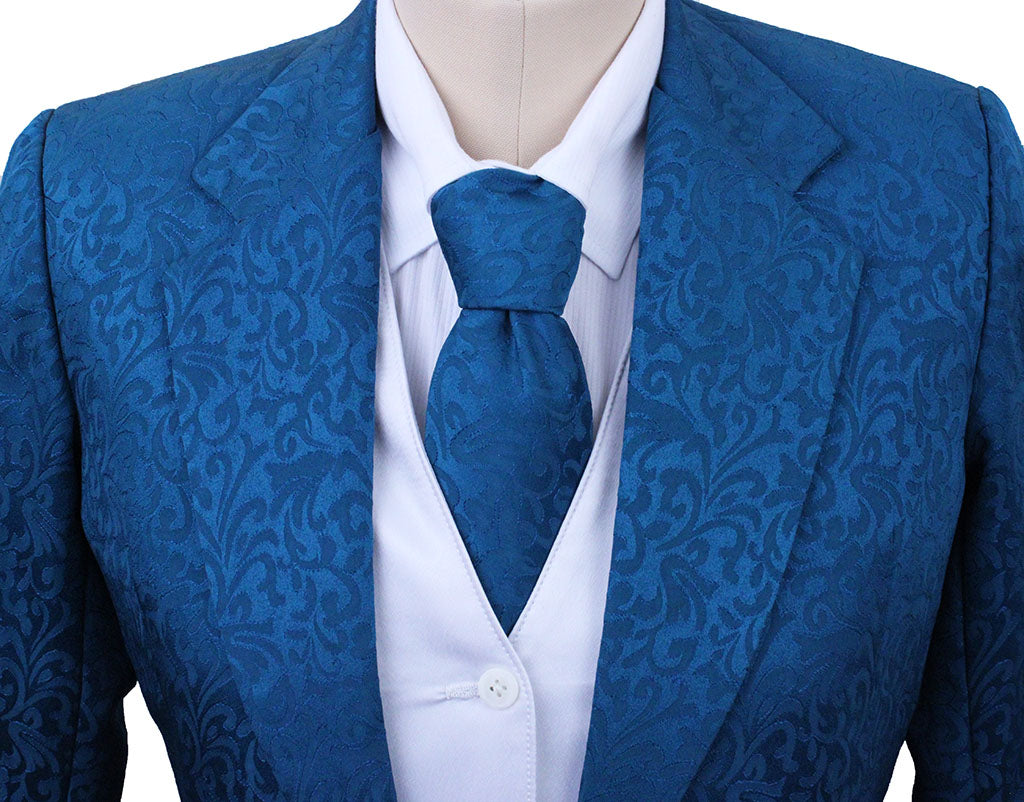 Day Coat Custom Teal Paisley Brocade