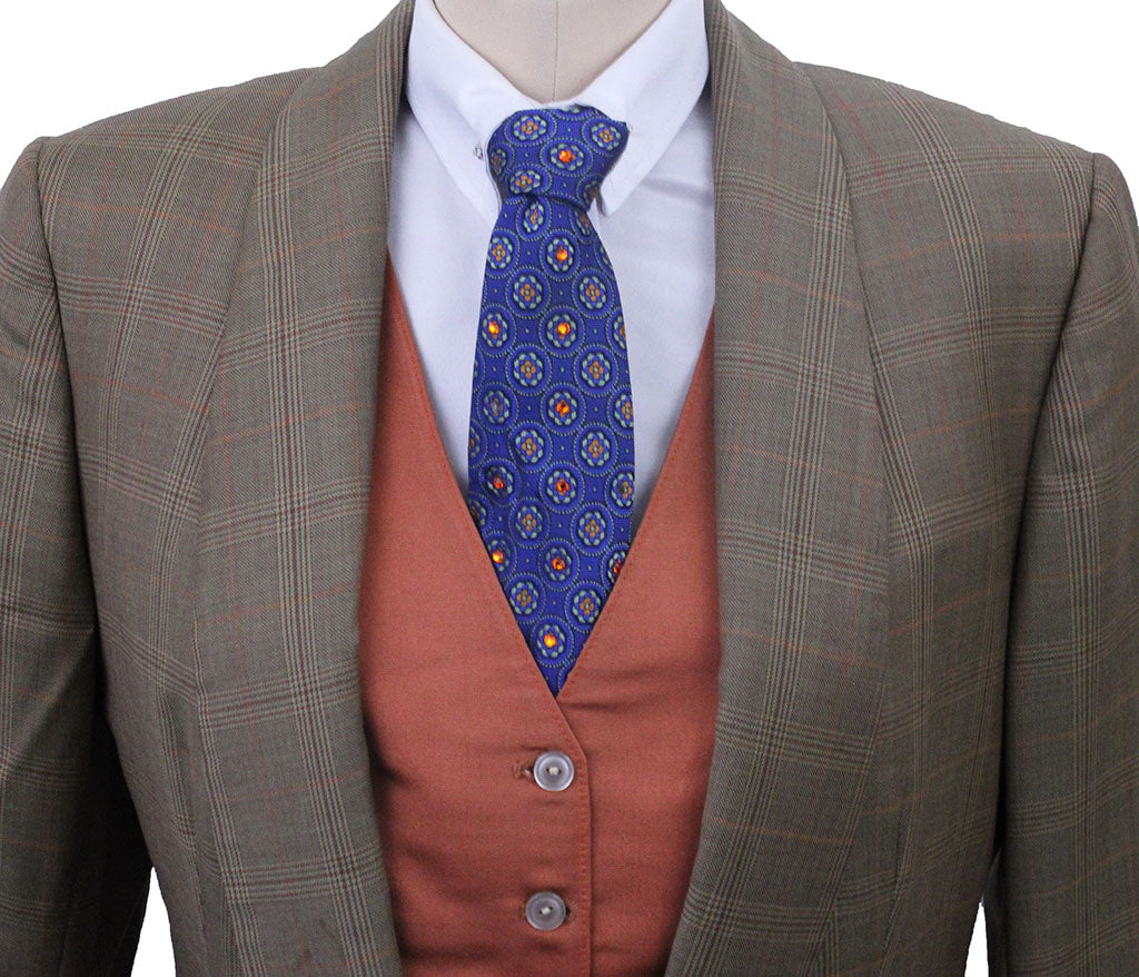 Day Coat Carl Meyers Golden Tan with Orange Windowpane