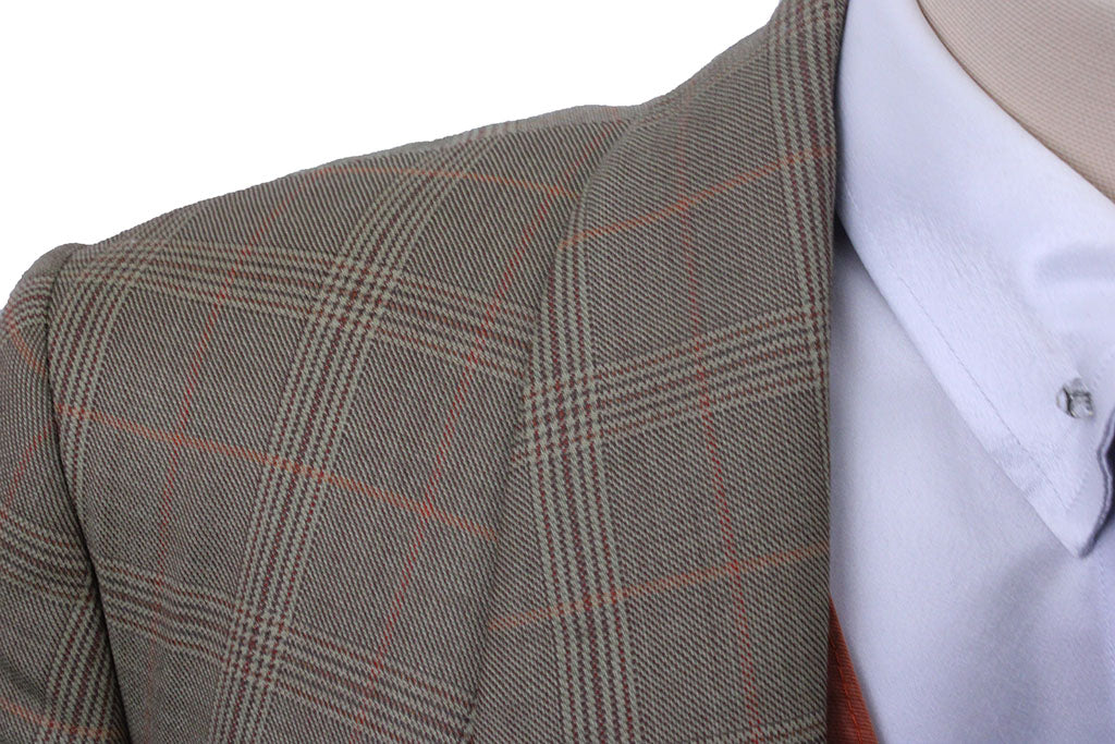 Day Coat Carl Meyers Golden Tan with Orange Windowpane