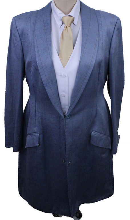 Day Coat Frierson Light Blue with Gold and Rust Windowpane