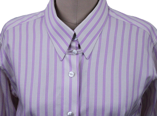 Shirt Marsha DeArriaga Purple and White Stripe