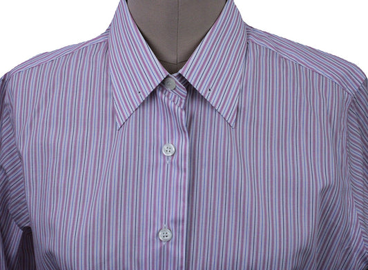 Shirt Marsha DeArriaga White with Pink and Blue Stripe