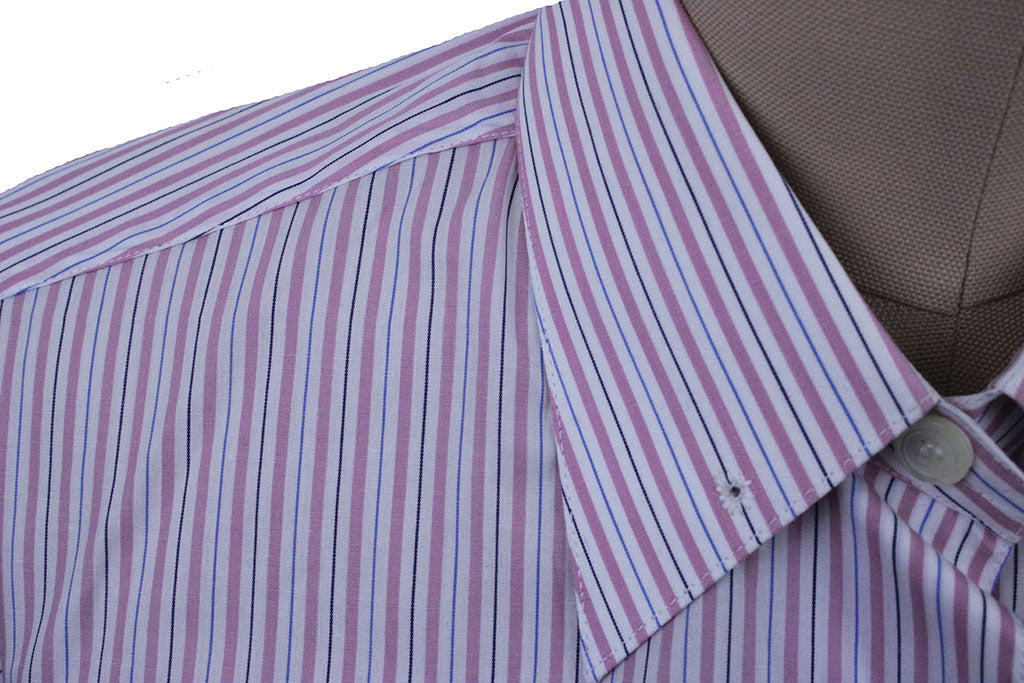 Shirt Marsha DeArriaga White with Pink and Blue Stripe