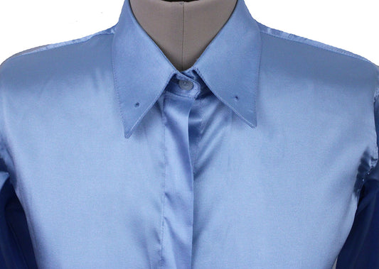 Shirt Marsha DeArriaga Light Blue Satin