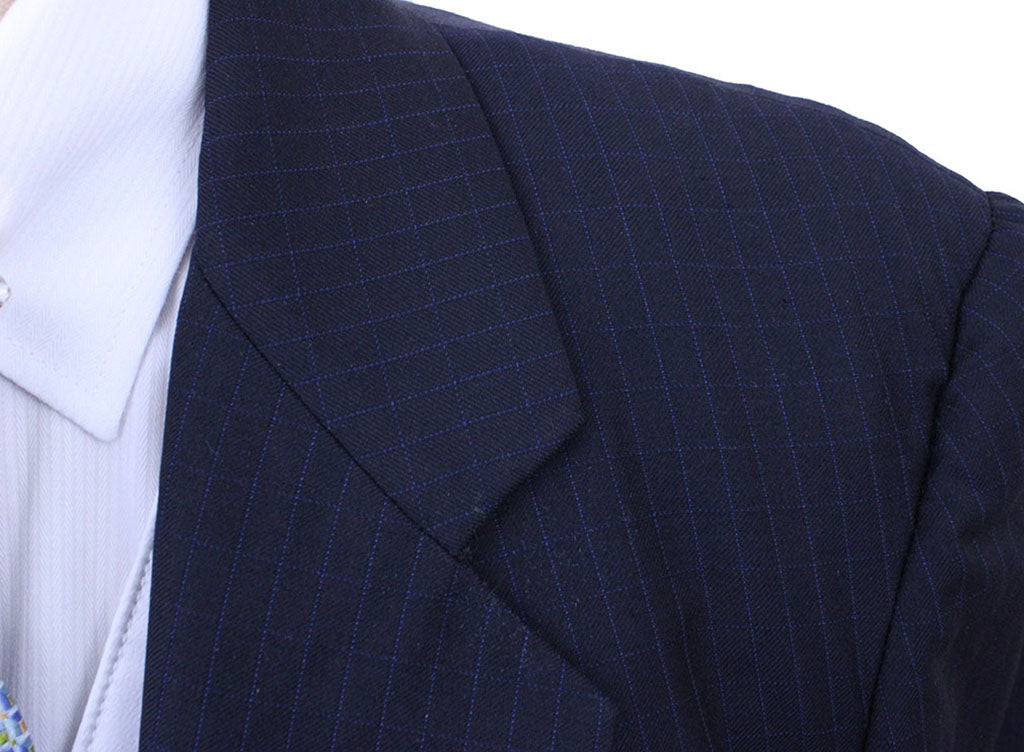 Day Suit Carl Meyers Navy with Blue Box Check with TWO JODS