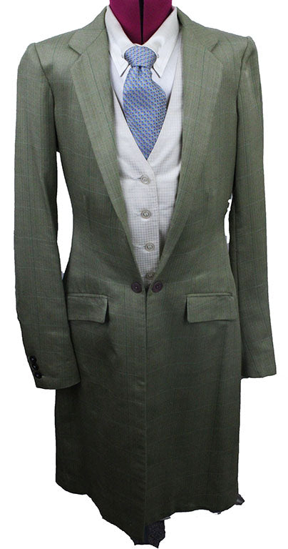 Day Suit DeRegnaucourt Sage with Olive Green Windowpane