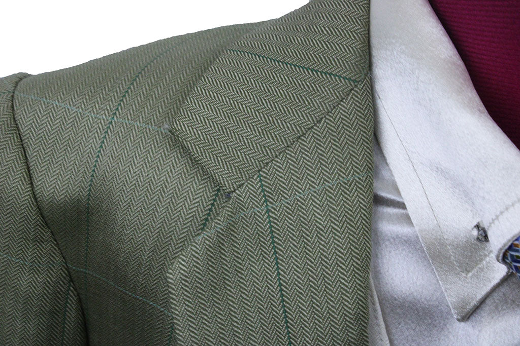 Day Suit DeRegnaucourt Sage with Olive Green Windowpane