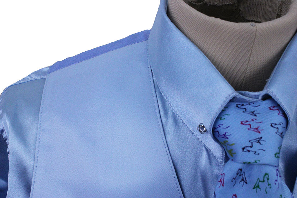 Vest Issued By Ellie May Light Blue Satin