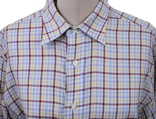 Shirt Carl Meyers Blue, Maroon, and Yellow Plaid